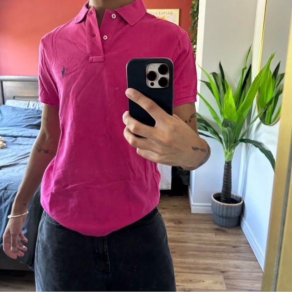 PINK POLO RALPH LAUREN SHORT-SLEEVE DRESS SHIRT - Medium - Picture 7 of 7